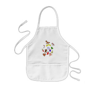 Cute christmas doodles kids apron