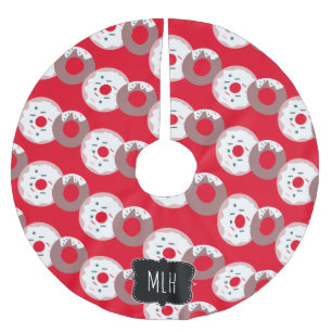 Cute Christmas Doughnut Sprinkles Family Initial Brushed Polyester Tree Skirt