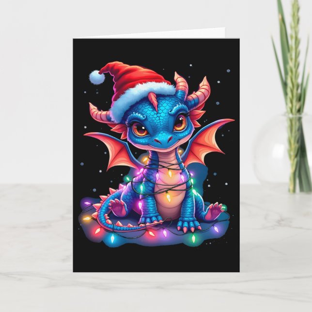 Cute Christmas Dragon  Card (Front)