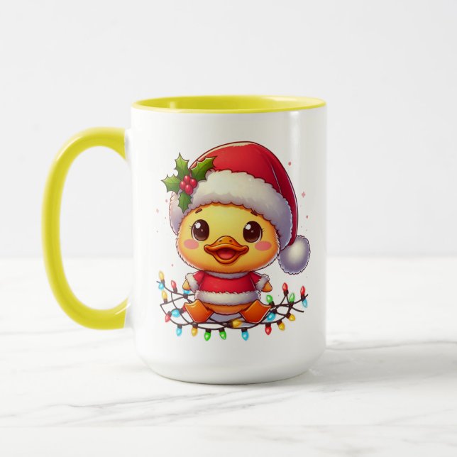 Cute Christmas Duck Cartoon Santa-68362 Mug (Left)