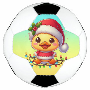 Cute Christmas Duck Cartoon Santa-68362 Soccer Ball