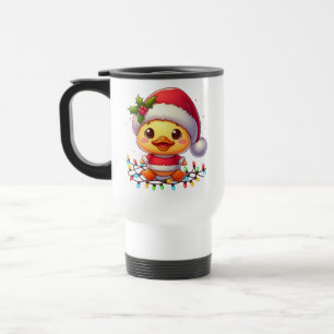 Cute Christmas Duck Cartoon Santa-68362 Travel Mug