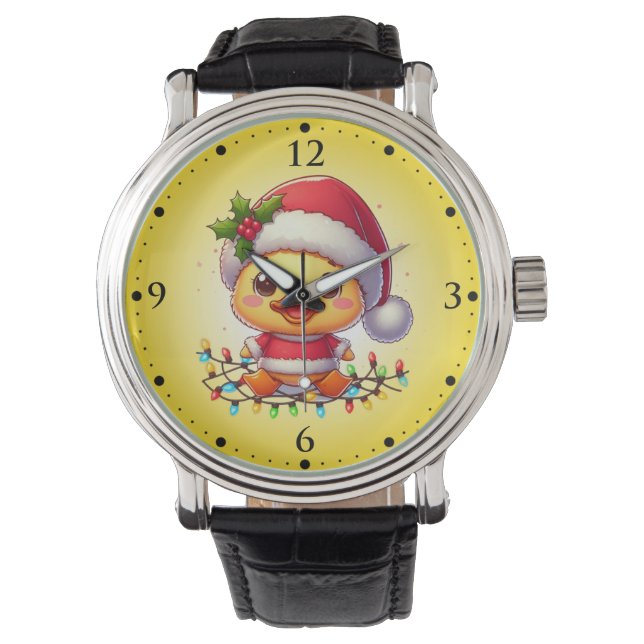 Cute Christmas Duck Cartoon Santa-68362 Watch (Front)