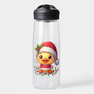Cute Christmas Duck Cartoon Santa-68362 Water Bottle