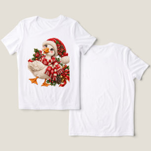 Cute Christmas Duck Women's T-Shirt Festive Holi Tri-Blend Shirt