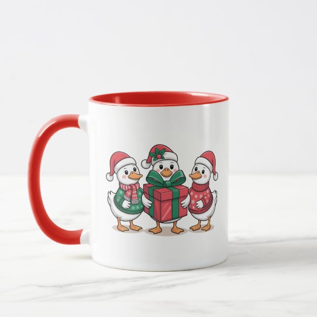 Cute Christmas Ducks Cartoon Art-68105 Mug (Left)
