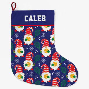 🎾Cute Christmas Dwarf with tennis ball  Large Christmas Stocking