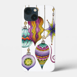 Cute Christmas, Elegant and Fancy Glass Ornaments iPhone 13 Mini Case