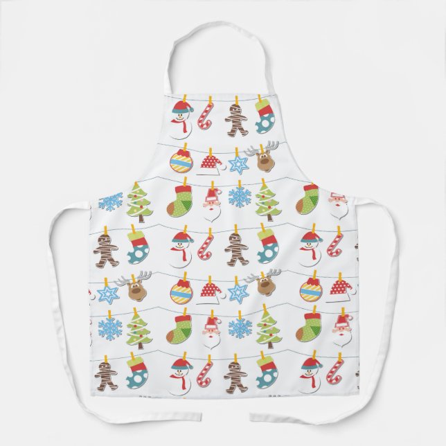 Cute Christmas Elements Pattern ID729 Apron (Front)