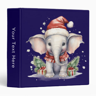 Cute Christmas Elephant Binder