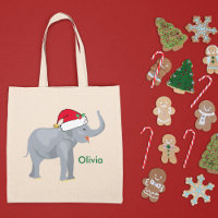 Cute Christmas Elephant Santa Personalized