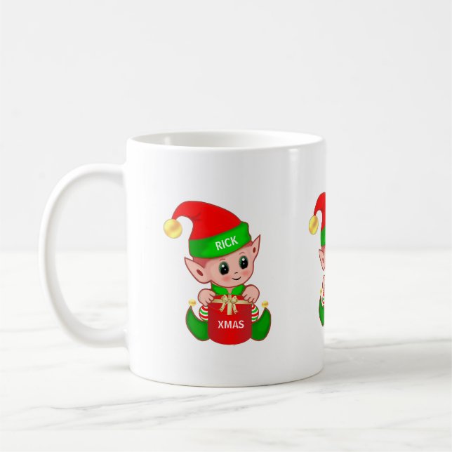 Cute Christmas elf Coffee Mug (Left)