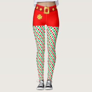Cute Christmas Elf Dotted leggings