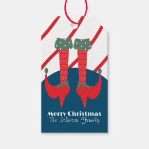Cute Christmas Elf Feet Family Heel Gift Tags