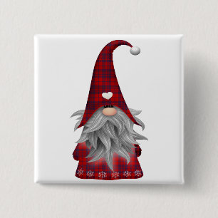 Cute Christmas Elf Gnome 2 Inch Square Button