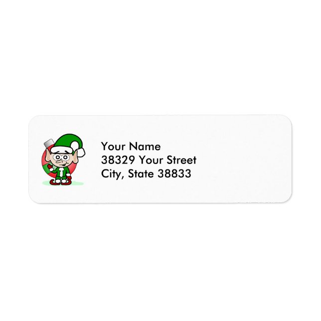 Cute Christmas Elf Holiday Whimsical Cartoon  (Front)