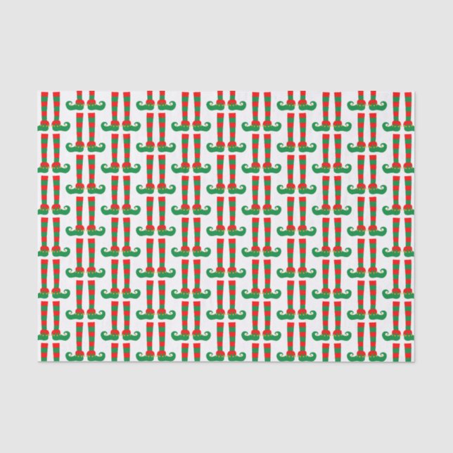 Cute Christmas elf leggings gift filler Tissue Paper (Front)