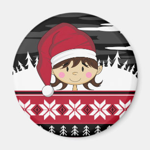 Cute Christmas Elf Magnet