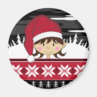 Cute Christmas Elf Magnet