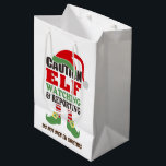 Cute Christmas "Elf Watching" Holiday Gift Bag<br><div class="desc">Make your wrapping easy this year with a cute and colourful "Elf Watching" holiday gift bag. Choose from several different sizes and be sure to customize the back.</div>