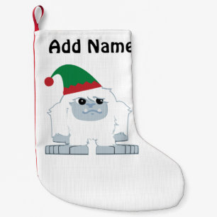 Cute Christmas Elf Yeti Small Christmas Stocking