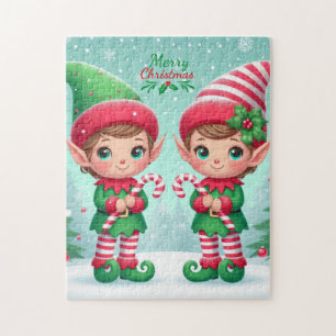 Cute Christmas elves  Jigsaw Puzzle