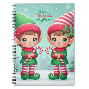 Cute Christmas elves  Notebook