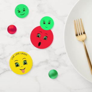 Cute Christmas Emoji Happy Faces Party Confetti