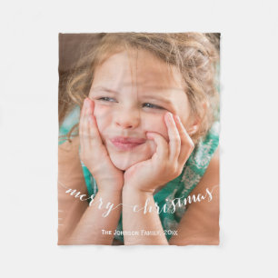 Cute Christmas Fleece Blankets With Photo 30x40