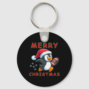 Cute Christmas Football Penguin  Keychain