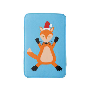 Cute Christmas Fox Bath Mat