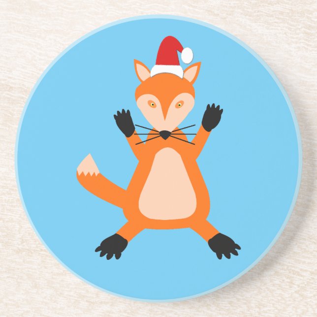Cute Christmas Fox Coaster (Front)