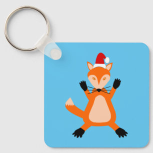 Cute Christmas Fox Custom Keychain