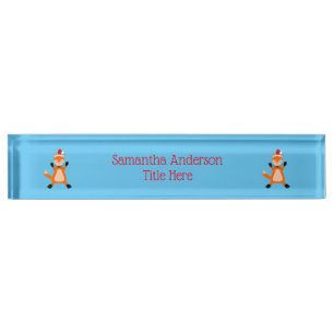 Cute Christmas Fox Custom Nameplate