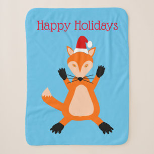 Cute Christmas Fox Custom Sherpa Blanket