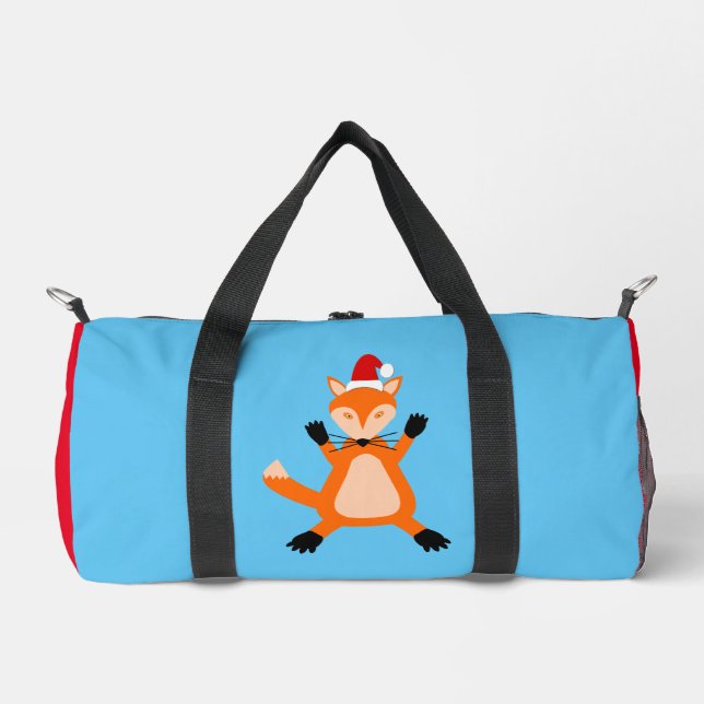 Cute Christmas Fox Duffle Bag (Front)
