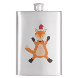 Cute Christmas Fox Hip Flask