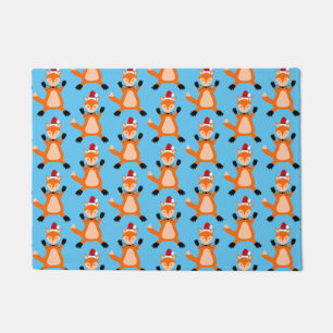 Cute Christmas Fox Patterned Doormat