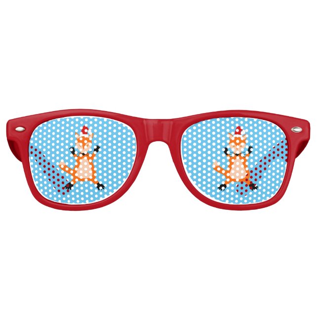 Cute Christmas Fox Retro Sunglasses (Front)