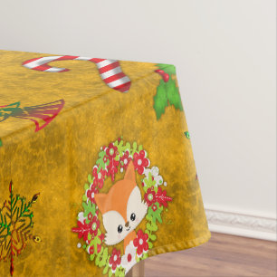 Cute Christmas Fox Tablecloth