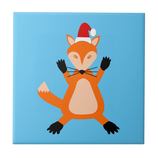 Cute Christmas Fox Tile (Front)