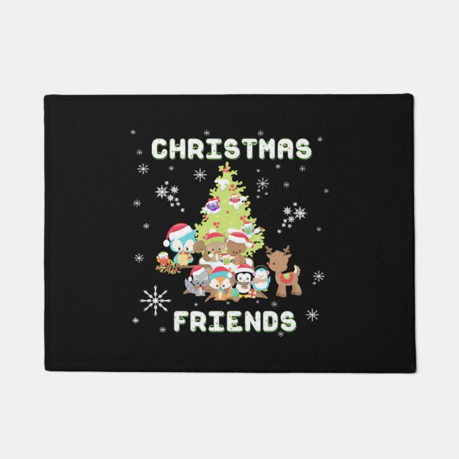 Cute Christmas Friends Doormat (Front)