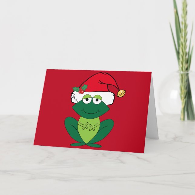 Cute Christmas Frog Card (Front)