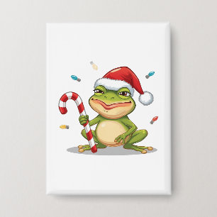 Cute Christmas Frog With Candy Cane - Funny Holida
