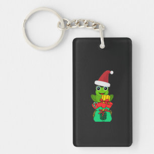 Cute Christmas Frog with Gifts _ Funny Holiday Keychain