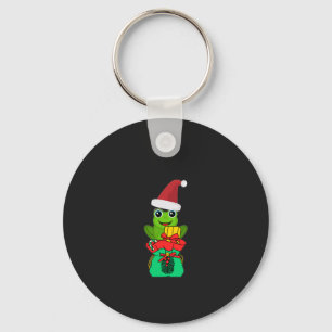 Cute Christmas Frog with Gifts _ Funny Holiday Keychain