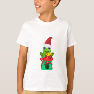 Cute Christmas Frog with Gifts _ Funny Holiday  T-Shirt