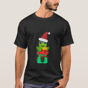 Cute Christmas Frog with Gifts _ Funny Holiday  T-Shirt