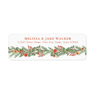 Cute Christmas Garland Return Address Labels