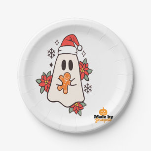 Cute Christmas Ghost Mug   Holiday Gingerbread & P Paper Plate